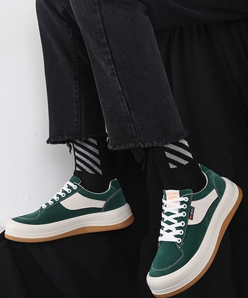 SVEC（シュベック）の「レトロ ローテク チャンキーソール ローカット スニーカー（スニーカー・メンズ・ブラック/グリーン/ベージュ・40/44/42）」の8枚目の写真