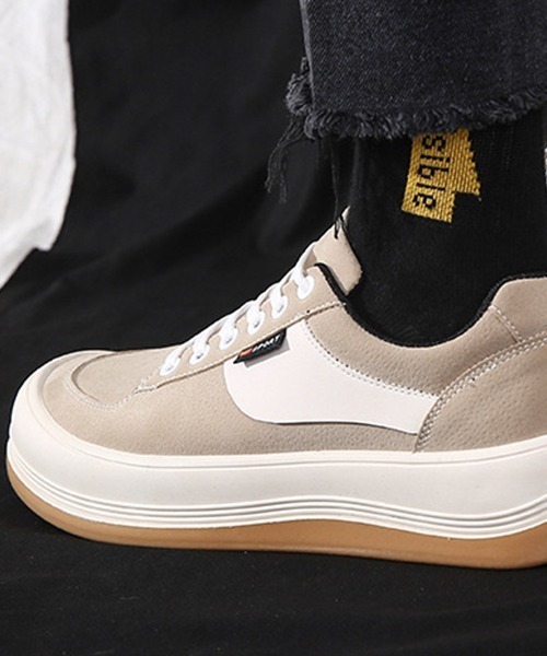 SVEC（シュベック）の「レトロ ローテク チャンキーソール ローカット スニーカー（スニーカー・メンズ・ブラック/グリーン/ベージュ・40/44/42）」の15枚目の写真