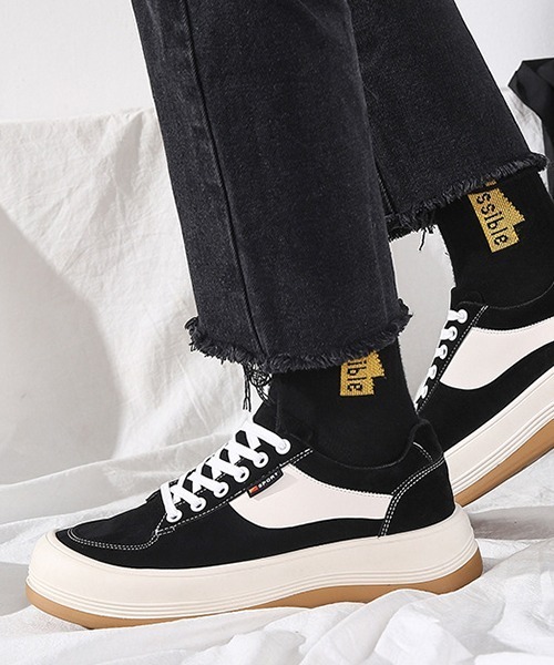 SVEC（シュベック）の「レトロ ローテク チャンキーソール ローカット スニーカー（スニーカー・メンズ・ブラック/グリーン/ベージュ・40/44/42）」の18枚目の写真