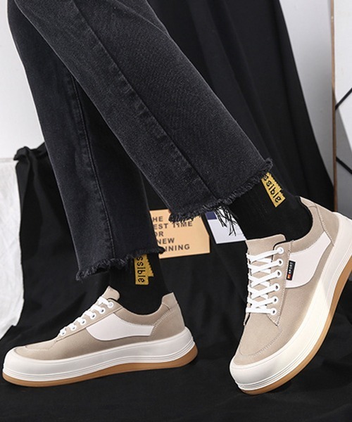 SVEC（シュベック）の「レトロ ローテク チャンキーソール ローカット スニーカー（スニーカー・メンズ・ブラック/グリーン/ベージュ・40/44/42）」の17枚目の写真