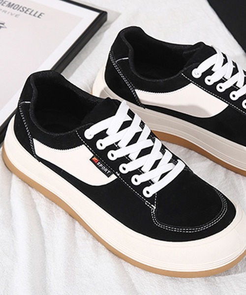 SVEC（シュベック）の「レトロ ローテク チャンキーソール ローカット スニーカー（スニーカー・メンズ・ブラック/グリーン/ベージュ・40/44/42）」の10枚目の写真