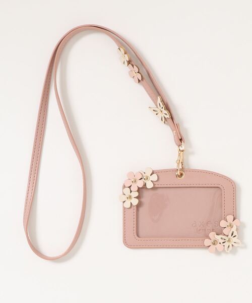 axes femme（アクシーズファム）の「立体お花使いパスケース（パスケース・レディース・ピンク/キナリ・MEDIUM）」の2枚目の写真