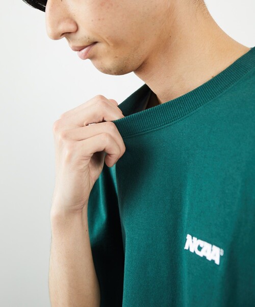 FREAK'S STORE（フリークスストア）の「NCAA/エヌシーエーエー SP LOGO 半袖TEE/ロゴ/刺繍（Tシャツ/カットソー・メンズ・ホワイト/ブラック/グレー/ホワイト系その他/ホワイト系その他2/グリーン・MEDIUM/LARGE/X-LARGE）」の9枚目の写真
