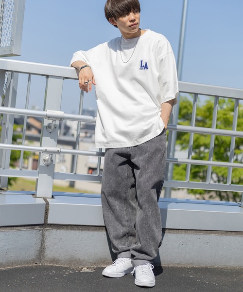 VISION STREET WEAR（ヴィジョンストリートウェア）の「【VISION STREET WEAR／ヴィジョンストリートウェア】LAロゴサガラ刺繍Tシャツ/バックデザイン/ビッグシルエット（Tシャツ/カットソー・メンズ・ホワイト/チャコールグレー/ブルー/グリーン・M/L/XL）」の20枚目の写真
