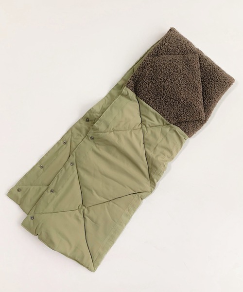 Q(キュー)の「ボア×キルトストール(ストール/ショール・レディース・オリーブ/ブラック・ONE SIZE)」の6枚目の写真