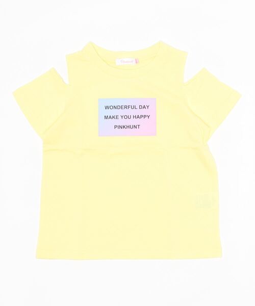 PINKHUNT(ピンクハント)の「PINKHUNT 肩出し転写プリントTシャツ 6973K(Tシャツ/カットソー・キッズ・ホワイト/ブラック/イエロー・140cm/150cm/130cm/160cm/120cm)」の9枚目の写真