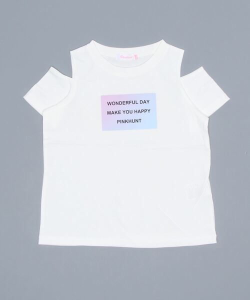 PINKHUNT(ピンクハント)の「PINKHUNT 肩出し転写プリントTシャツ 6973K(Tシャツ/カットソー・キッズ・ホワイト/ブラック/イエロー・140cm/150cm/130cm/160cm/120cm)」の10枚目の写真