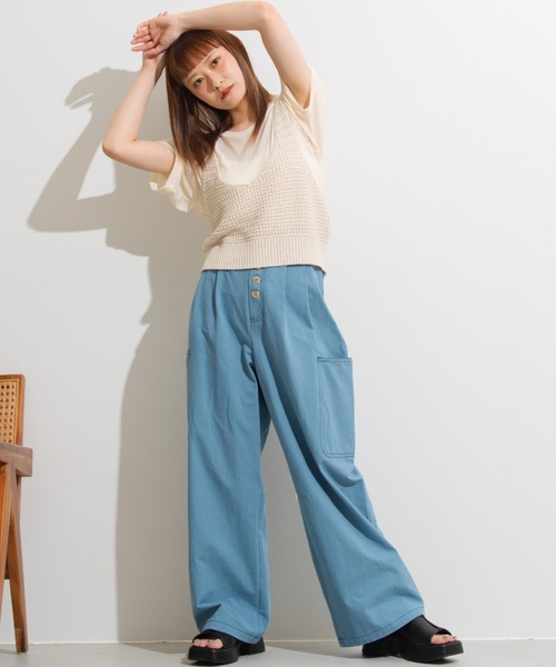 MERLOT（メルロー）の「パワーメッシュショートT（Tシャツ/カットソー・レディース・ブラック/イエロー/グリーン/アイボリー・FREE）」の6枚目の写真