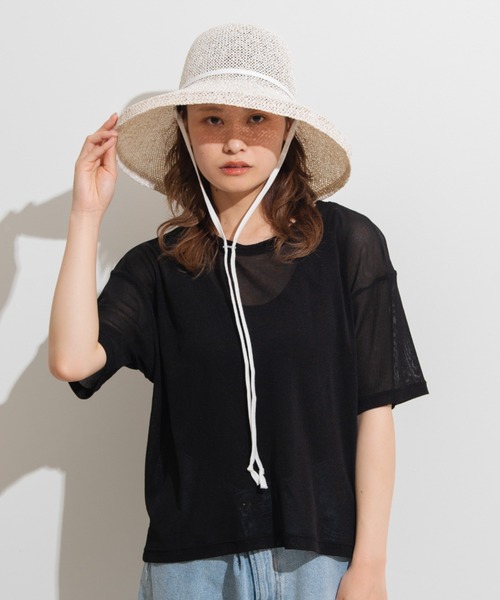 MERLOT（メルロー）の「パワーメッシュショートT（Tシャツ/カットソー・レディース・ブラック/イエロー/グリーン/アイボリー・FREE）」の15枚目の写真