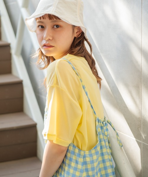 MERLOT（メルロー）の「パワーメッシュショートT（Tシャツ/カットソー・レディース・ブラック/イエロー/グリーン/アイボリー・FREE）」の19枚目の写真