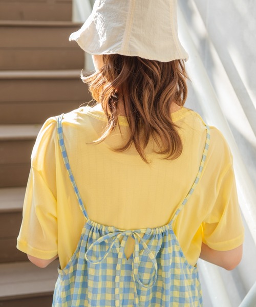 MERLOT（メルロー）の「パワーメッシュショートT（Tシャツ/カットソー・レディース・ブラック/イエロー/グリーン/アイボリー・FREE）」の22枚目の写真