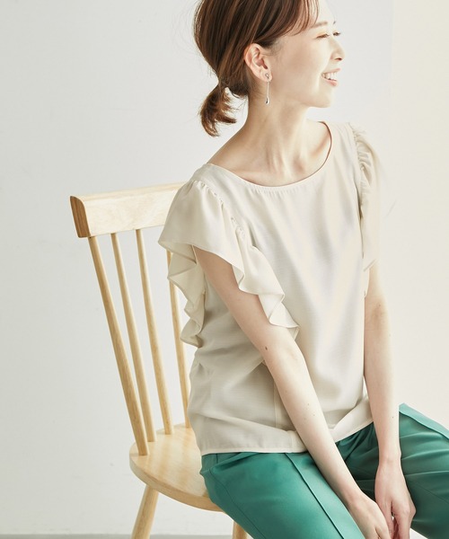 ROPÉ PICNIC ロペピクニック　2WAY/無地&柄フレアブラウス ROPE' PICNIC（ロペピクニック）の「2WAY/無地&柄フレアブラウス