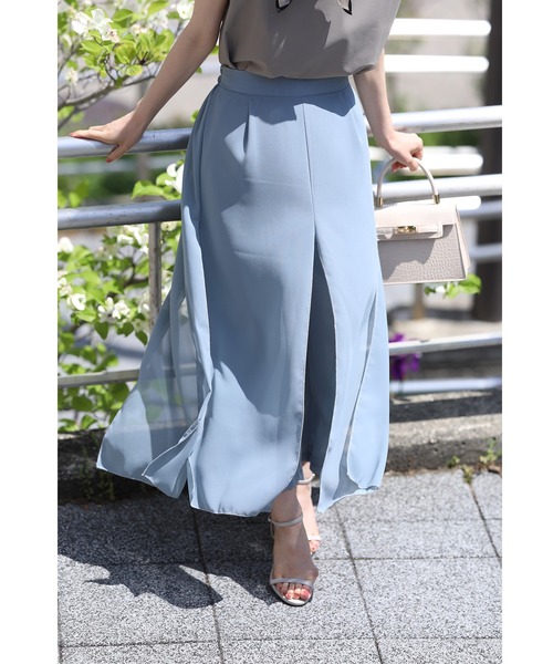 cawaii(カワイイ)の「下半身のラインを拾わない ひらっとパンツ(その他パンツ・レディース・ライトブルー/ブラック・FREE)」の4枚目の写真