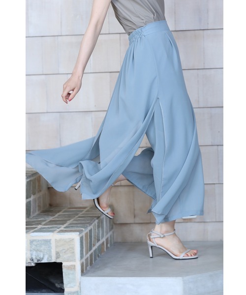 cawaii(カワイイ)の「下半身のラインを拾わない ひらっとパンツ(その他パンツ・レディース・ライトブルー/ブラック・FREE)」の8枚目の写真