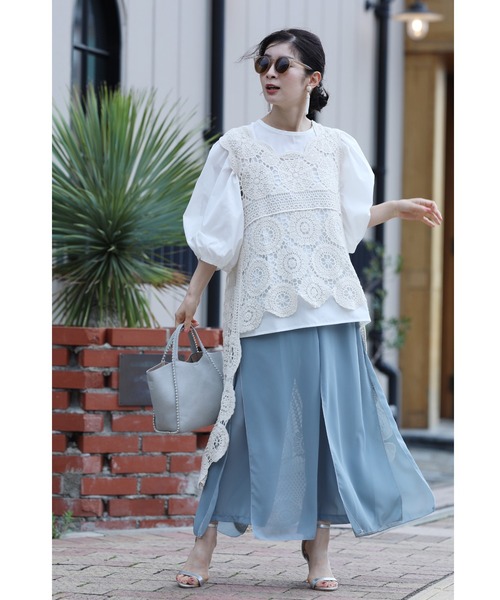 cawaii(カワイイ)の「下半身のラインを拾わない ひらっとパンツ(その他パンツ・レディース・ライトブルー/ブラック・FREE)」の13枚目の写真