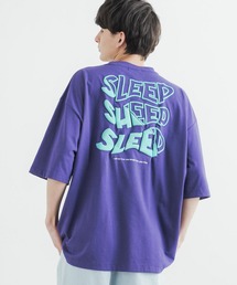 オーバーサイズ TC天竺 バックプリントフロント刺繍ビッグシルエット半袖Tシャツ