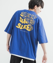 オーバーサイズ TC天竺 バックプリントフロント刺繍ビッグシルエット半袖Tシャツ