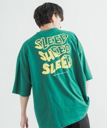オーバーサイズ TC天竺 バックプリントフロント刺繍ビッグシルエット半袖Tシャツ