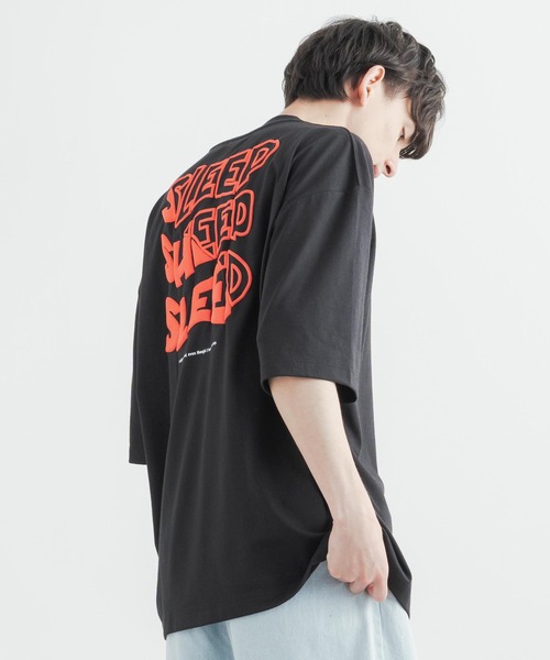 Rocky Monroe(ロッキーモンロー)の「オーバーサイズ TC天竺 バックプリントフロント刺繍ビッグシルエット半袖Tシャツ(Tシャツ/カットソー・メンズ・パープル/ロイヤルブルー/オフホワイト/グリーン/ブラック/イエロー・M/L/LL)」の21枚目の写真