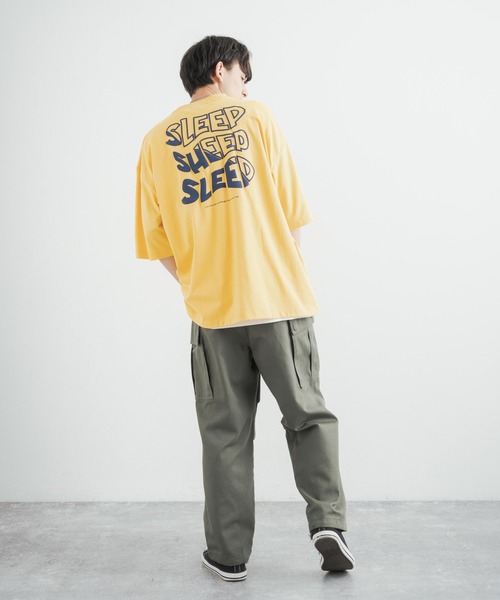 Rocky Monroe(ロッキーモンロー)の「オーバーサイズ TC天竺 バックプリントフロント刺繍ビッグシルエット半袖Tシャツ(Tシャツ/カットソー・メンズ・パープル/ロイヤルブルー/オフホワイト/グリーン/ブラック/イエロー・M/L/LL)」の14枚目の写真