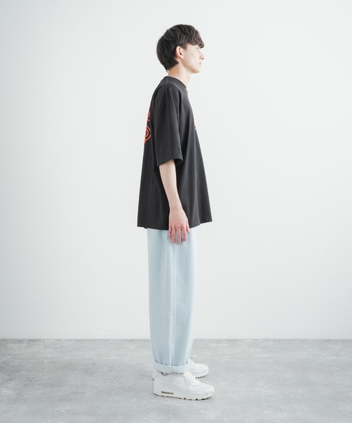 Rocky Monroe(ロッキーモンロー)の「オーバーサイズ TC天竺 バックプリントフロント刺繍ビッグシルエット半袖Tシャツ(Tシャツ/カットソー・メンズ・パープル/ロイヤルブルー/オフホワイト/グリーン/ブラック/イエロー・M/L/LL)」の16枚目の写真