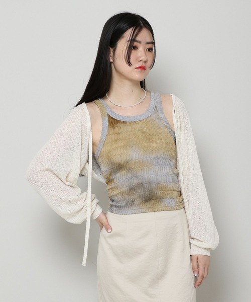 ALAND(エーランド)の「3.3Field Trip/TIE-DYEキャミソール 2297686(Tシャツ/カットソー・レディース・ベージュ/チャコール・FREE)」の9枚目の写真