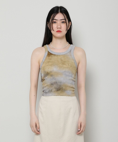 ALAND(エーランド)の「3.3Field Trip/TIE-DYEキャミソール 2297686(Tシャツ/カットソー・レディース・ベージュ/チャコール・FREE)」の10枚目の写真