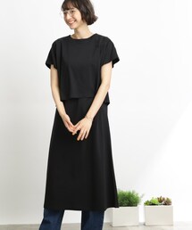 SHOO・LA・RUE（シューラルー）の「◆【接触冷感/2点セット】クロップドT×ノースリーブワンピ（ワンピース）」