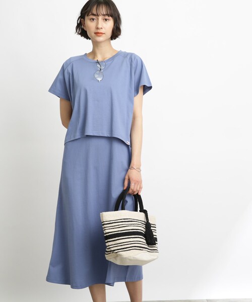 SHOO・LA・RUE(シューラルー)の「◆【接触冷感/2点セット】クロップドT×ノースリーブワンピ(ワンピース・レディース・ブラック/オリーブ/ブルー・02/03)」の20枚目の写真