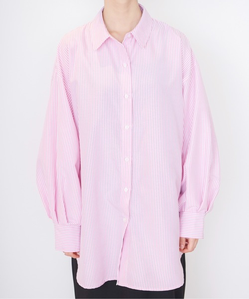 FREE'S MART（フリーズマート）の「ストライプルーズシャツ（シャツ/ブラウス・レディース・ブルー系その他/グリーン系その他/ピンク系その他・FREE）」の5枚目の写真