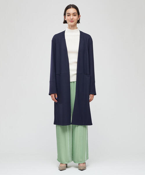 TOMORROWLAND （トゥモローランド）の「ニットコンビネーション ノーカラーコート（ノーカラーコート・レディース・ホワイト/ネイビー/グレー・FREE）」の5枚目の写真