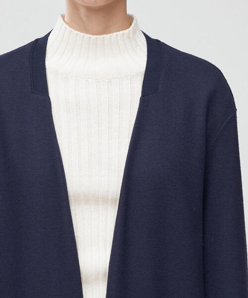 TOMORROWLAND （トゥモローランド）の「ニットコンビネーション ノーカラーコート（ノーカラーコート・レディース・ホワイト/ネイビー/グレー・FREE）」の10枚目の写真