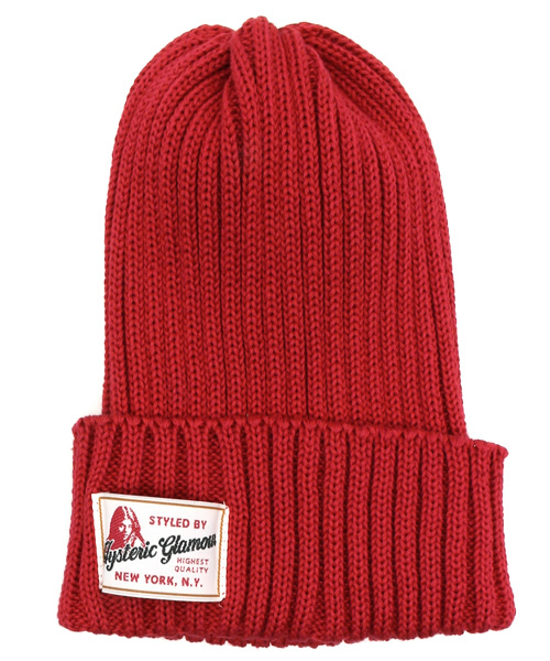 HYSTERIC GLAMOUR（ヒステリックグラマー）の「Warren Scott×HYSTERIC/コットンワッチキャップ（ニットキャップ/ビーニー・レディース・ホワイト/ピンク/レッド/ブルー/ブラック・FREE）」の5枚目の写真