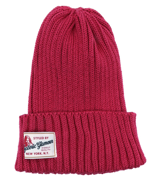 HYSTERIC GLAMOUR（ヒステリックグラマー）の「Warren Scott×HYSTERIC/コットンワッチキャップ（ニットキャップ/ビーニー・レディース・ホワイト/ピンク/レッド/ブルー/ブラック・FREE）」の4枚目の写真