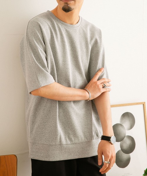 ITEMS URBANRESEARCH（アイテムズ アーバンリサーチ）の「ジャカードクルーネック半袖プルオーバー（Tシャツ/カットソー・メンズ・ベージュ/ネイビー/グレー/グリーン・MEDIUM/LARGE）」の2枚目の写真