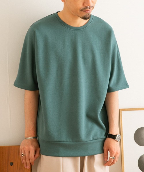 ITEMS URBANRESEARCH（アイテムズ アーバンリサーチ）の「ジャカードクルーネック半袖プルオーバー（Tシャツ/カットソー・メンズ・ベージュ/ネイビー/グレー/グリーン・MEDIUM/LARGE）」の3枚目の写真