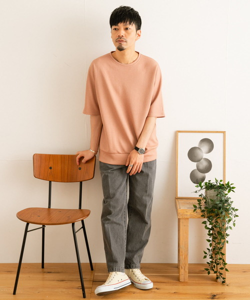 ITEMS URBANRESEARCH（アイテムズ アーバンリサーチ）の「ジャカードクルーネック半袖プルオーバー（Tシャツ/カットソー・メンズ・ベージュ/ネイビー/グレー/グリーン・MEDIUM/LARGE）」の20枚目の写真