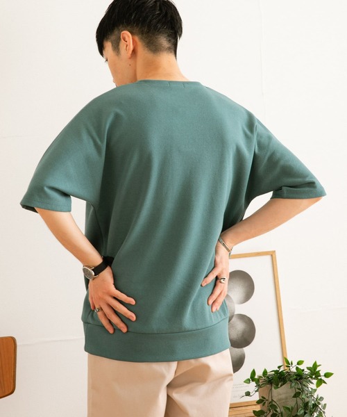 ITEMS URBANRESEARCH（アイテムズ アーバンリサーチ）の「ジャカードクルーネック半袖プルオーバー（Tシャツ/カットソー・メンズ・ベージュ/ネイビー/グレー/グリーン・MEDIUM/LARGE）」の6枚目の写真