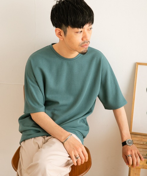ITEMS URBANRESEARCH（アイテムズ アーバンリサーチ）の「ジャカードクルーネック半袖プルオーバー（Tシャツ/カットソー・メンズ・ベージュ/ネイビー/グレー/グリーン・MEDIUM/LARGE）」の18枚目の写真