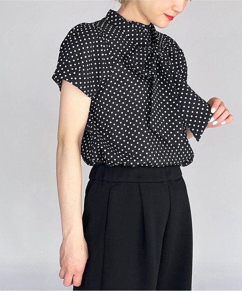 PICCIN（ピッチン）の「サッカードットボウタイブラウス（シャツ/ブラウス・レディース・ブラック/オフホワイト・M）」の20枚目の写真