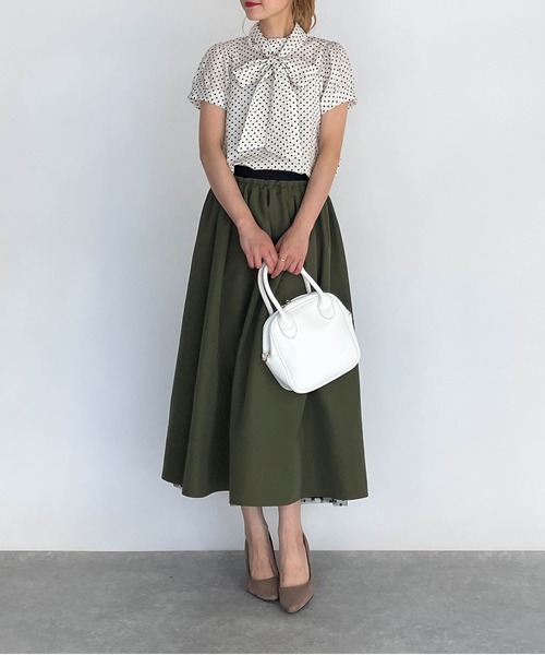 PICCIN（ピッチン）の「サッカードットボウタイブラウス（シャツ/ブラウス・レディース・ブラック/オフホワイト・M）」の8枚目の写真