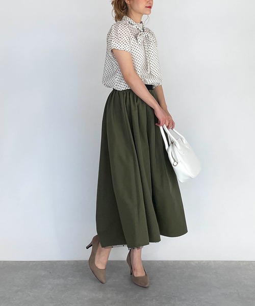 PICCIN（ピッチン）の「サッカードットボウタイブラウス（シャツ/ブラウス・レディース・ブラック/オフホワイト・M）」の9枚目の写真