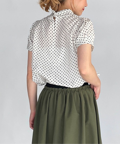 PICCIN（ピッチン）の「サッカードットボウタイブラウス（シャツ/ブラウス・レディース・ブラック/オフホワイト・M）」の5枚目の写真