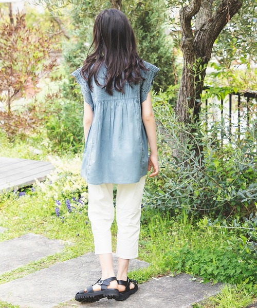 BRANSHES（ブランシェス）の「【India】袖レースブラウス（シャツ/ブラウス・キッズ・ブルー/ブラック/ラベンダー・150/130/140/100/120/110）」の13枚目の写真