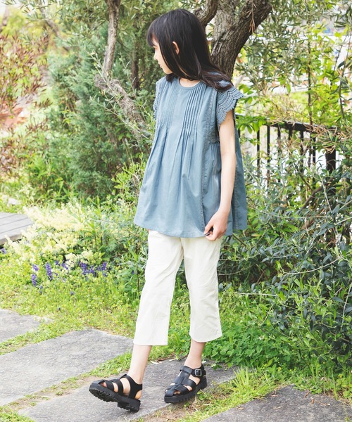 BRANSHES（ブランシェス）の「【India】袖レースブラウス（シャツ/ブラウス・キッズ・ブルー/ブラック/ラベンダー・150/130/140/100/120/110）」の11枚目の写真