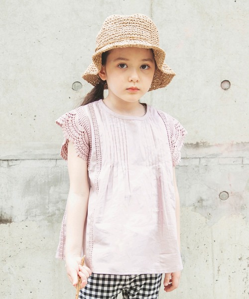 BRANSHES（ブランシェス）の「【India】袖レースブラウス（シャツ/ブラウス・キッズ・ブルー/ブラック/ラベンダー・150/130/140/100/120/110）」の21枚目の写真