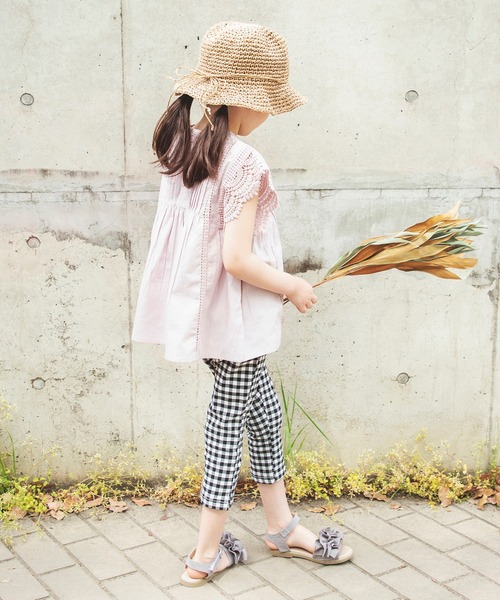 BRANSHES（ブランシェス）の「【India】袖レースブラウス（シャツ/ブラウス・キッズ・ブルー/ブラック/ラベンダー・150/130/140/100/120/110）」の19枚目の写真