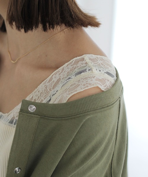 Crisp（クリスプ）の「レーストップタンク（タンクトップ・レディース・ブラック/マスタード/アイボリー/ピンクベージュ・FREE）」の10枚目の写真