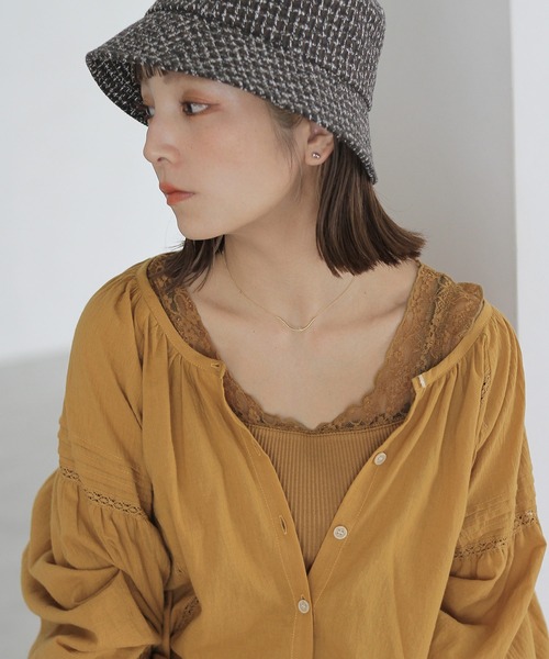 Crisp（クリスプ）の「レーストップタンク（タンクトップ・レディース・ブラック/マスタード/アイボリー/ピンクベージュ・FREE）」の11枚目の写真