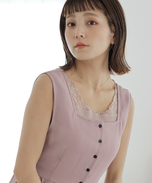 Crisp（クリスプ）の「レーストップタンク（タンクトップ・レディース・ブラック/マスタード/アイボリー/ピンクベージュ・FREE）」の13枚目の写真